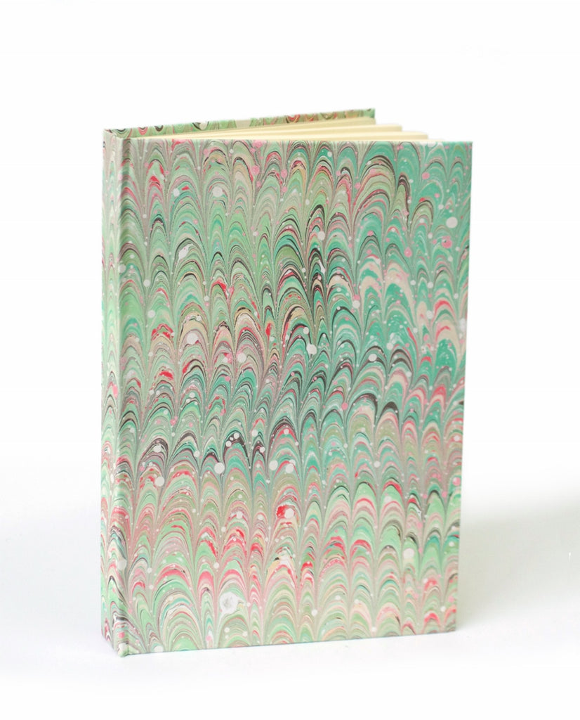 Marble note book A5 lined green non pareil