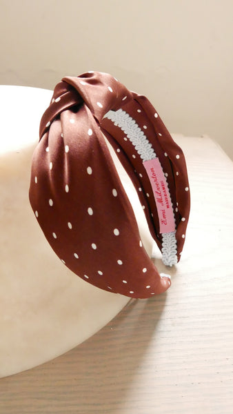 Alice band - Coco polka dot - hand made in Yorkshire