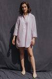 Nightshirt, cotton, Oxford stripe pink, classic design by Alice & Astrid made in England